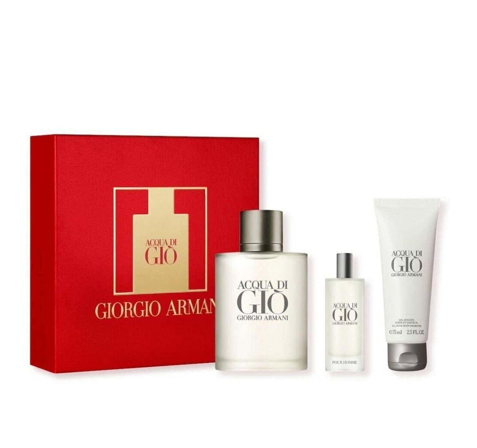 Acqua Di Gio by Giorgio Armani 3 Piece Perfume Gift Set for Men